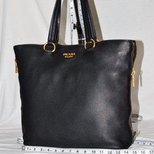 Prada Side Zipper Tote Bag
